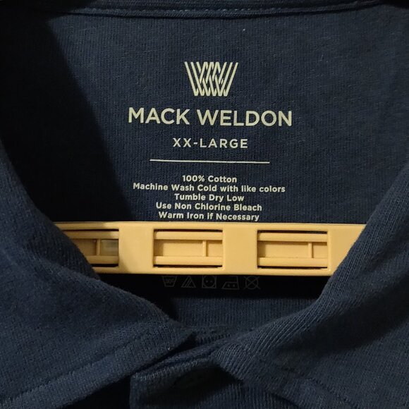 Mack Weldon Dry Knit Cotton Polo Blue NEW WITH TAGS SIZE XXL - Picture 2 of 5